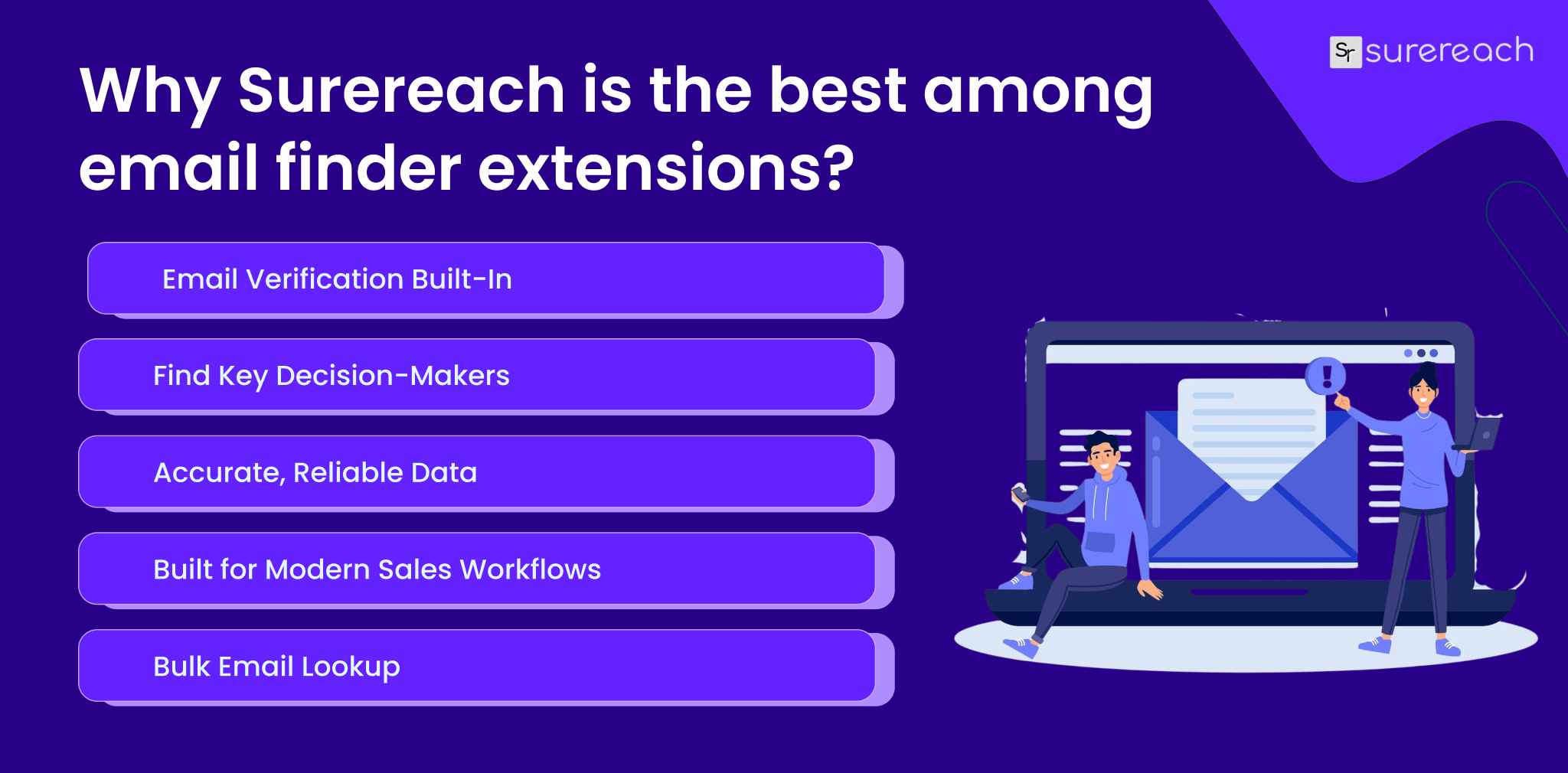 Why surereach is the best among email finder extensions?